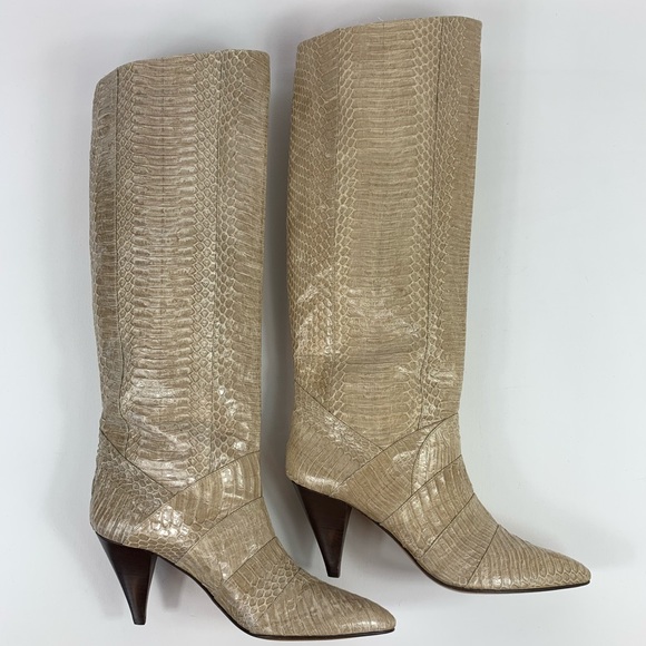 J.Renee Shoes - J. Renee Snakeskin Leather Pointed Tall Boots 8.5